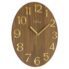 Nástenné hodiny s tichým chodom MPM Timber Simplicity - B - E07M.4222.5480