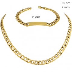 Oceľový náhrdelník + náramok 24318502