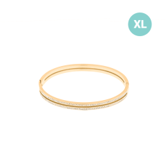 Pozlacený pevný ocelový náramek JVD SSSB0058XI8GOXL