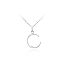 Strieborný prívesok so zirkónmi písmeno C JVD SVLP0487XI6BI0C