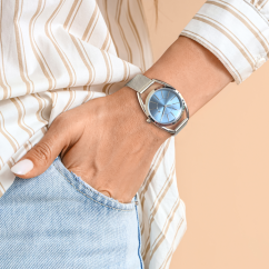 MINET Stříbrné dámské hodinky ICON BLUE MESH