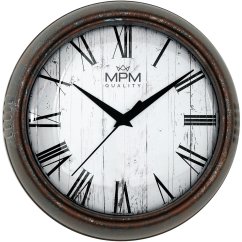Nástenné hodiny s tichým chodom MPM Rusty Metal - E01.4204.63