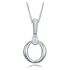 MINET Elegantní stříbrný náhrdelník se zirkonem