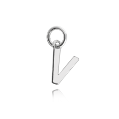 MINET Strieborný príves drobné písmeno "V"