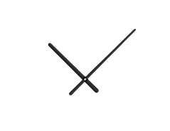 Čierne oblé hliníkové ručičky na hodiny 158 mm | 113 mm