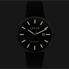 LAVVU Čierne pánske hodinky so zafírovým sklom Copenhagen Titanium Black