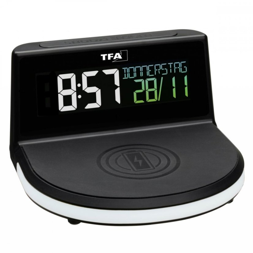 TFA 60.2028.01 - Digitální budík s možností bezdrátového nabíjení CHARGE-IT WIRELESS