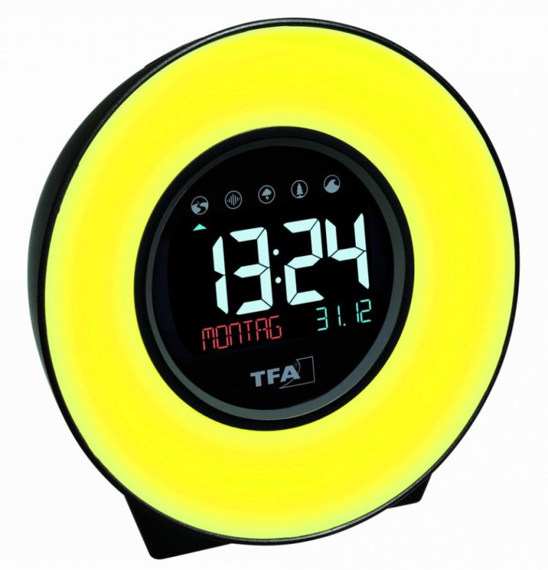 TFA 60.2023.02- Digitální budík se zvuky přírody a barevným podsvícením  MOOD LIGHT