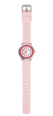 CLOCKKODIEL Ružové dievčenské detské hodinky so srdiečkami a svetlo ružovým silikónovým remienkom