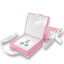 MINET Růžová magnetická krabička na šperky s bílou stuhou - 8 x 8 x 2,5 cm