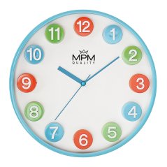Detské nástenné hodiny s tichým chodom MPM PlayTime - E01.4288.31