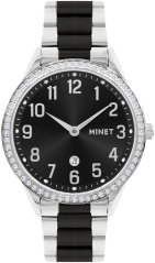 MINET Stříbrno-černé dámské hodinky AVENUE s čísly
