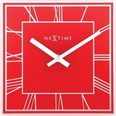 Dizajnové nástenné hodiny 5184ro Nextime Square 20cm