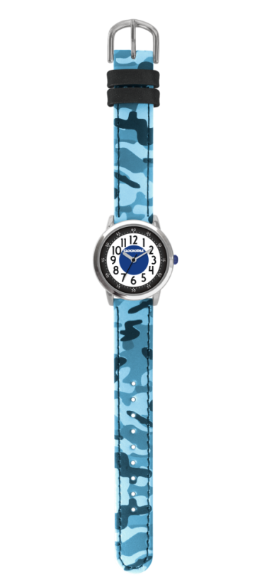 Svítící modré chlapecké hodinky CLOCKODILE ARMY s maskáčovým vzorem CWB0030