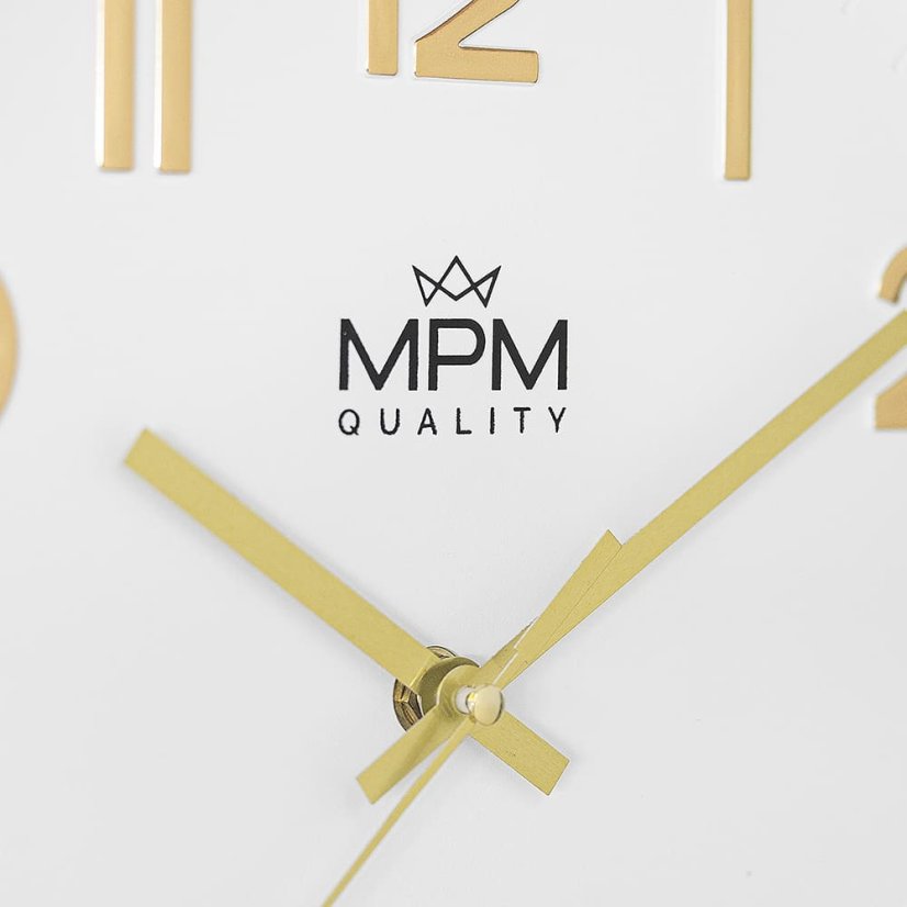 Nástenné hodiny s tichým chodom MPM Aurumis - zlaté - E01.4593.80