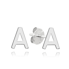 MINET Strieborné náušnice písmeno "A"