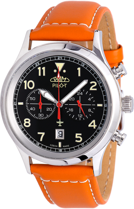 Kožený řemínek na hodinky  PRIM RB.13096.2220 - Orange (22 mm)