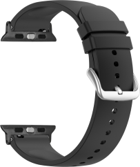 LAVVU Čierny silikónový remienok na hodinky pre APPLE WATCH 42-44 mm