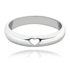 MINET+ Stříbrný snubní prsten se srdíčkem vel. 55