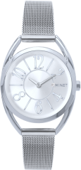 MINET Strieborné dámske hodinky s číslami ICON SILVER s oceľovým remienkom