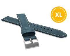 LAVVU XL Prodloužený polstrovaný modrý prošitý řemínek SPORT z luxusní kůže Top Grain - 24