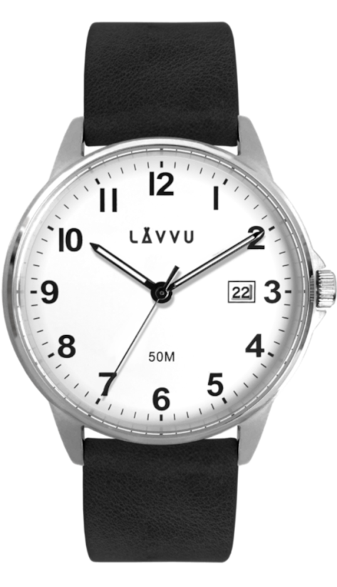 Čierne hodinky LAVVU GÖTEBORG LWM0110