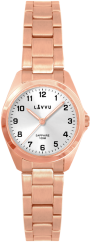 LAVVU Rose gold dámske titánové hodinky EINA s vodotesnosťou 100M a zafírovým sklom