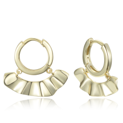 MINET Pozlacené stříbrné náušnice moderní kruhy