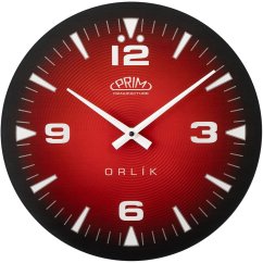 Skleněné nástěnné hodiny Prim Orlík III - černo-červené - E09.5541.9020