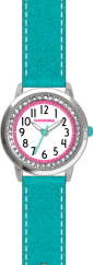 Tyrkysové třpytivé dívčí dětské hodinky se kamínky CLOCKODILE SPARKLE