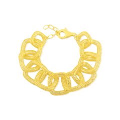 Pozlátený strieborný náramok JVD SVLB0937S75GO18