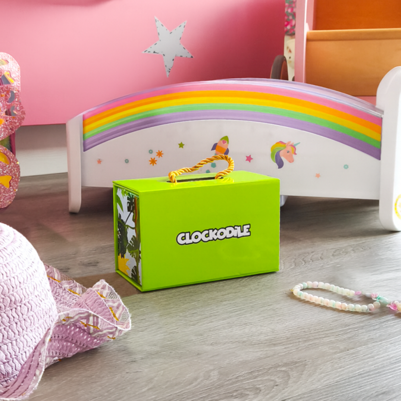 CLOCKODILE Tmavo ružové dievčenské detské hodinky s kamienkami