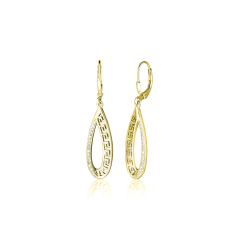Pozlacené stříbrné visací náušnice se zirkony JVD SVLE2574XJ6GO00