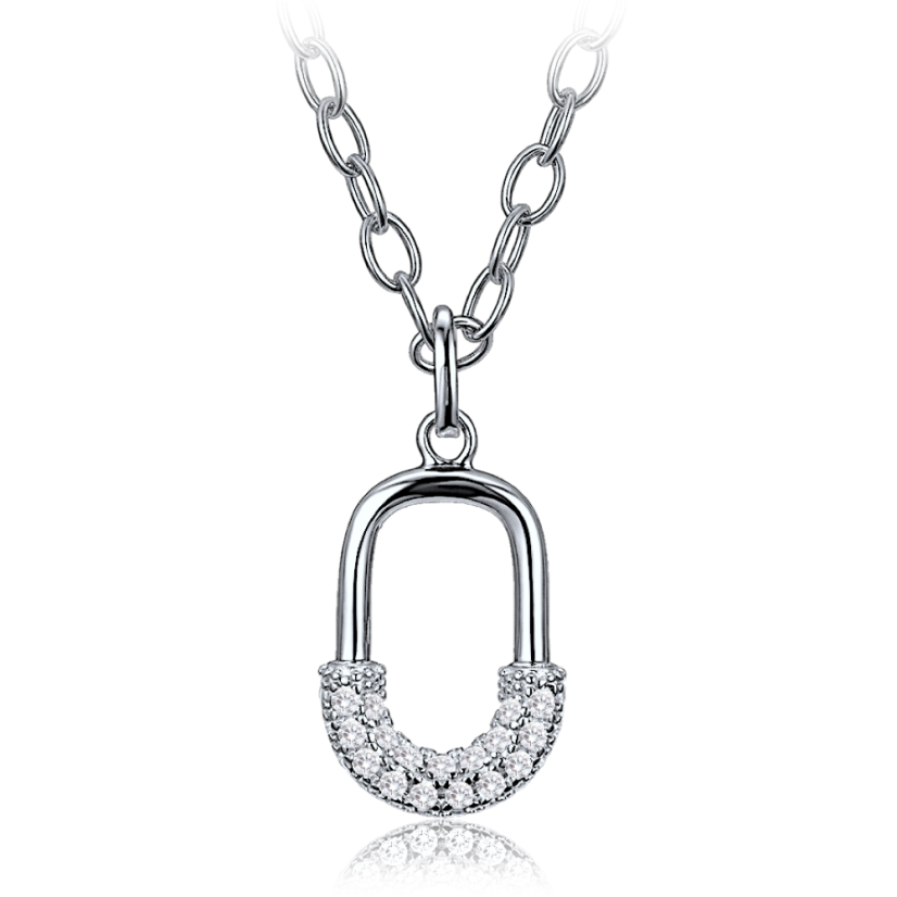 MINET Luxusný strieborný náhrdelník so zirkónom