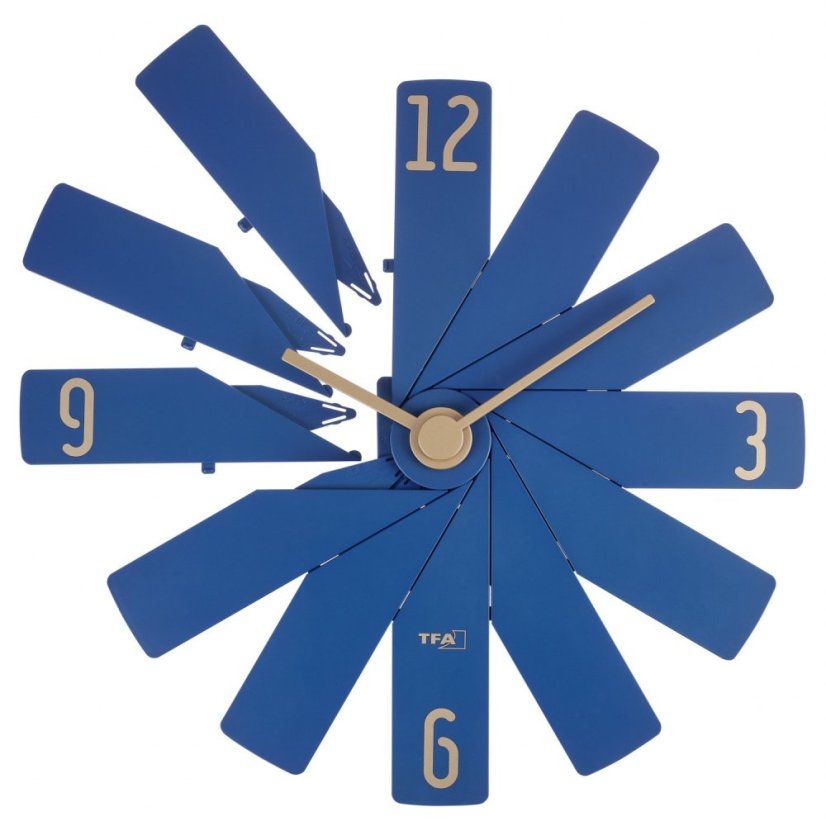 TFA 60.3020.06 - Dizajnové nástenné hodiny CLOCK IN THE BOX - modré