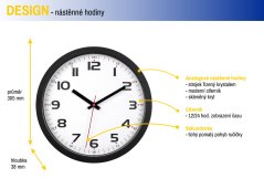 TFA 60.3050.01 - Nástenné hodiny - čierne