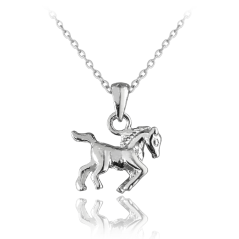 MINET Stříbrný náhrdelník kůň