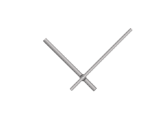 Strieborné rovné hliníkové ručičky na hodiny 145 mm | 113 mm