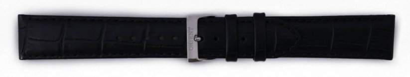 Černý kožený řemínek Orient UDFEASB, stříbrná přezka (pro model FUNG5)
