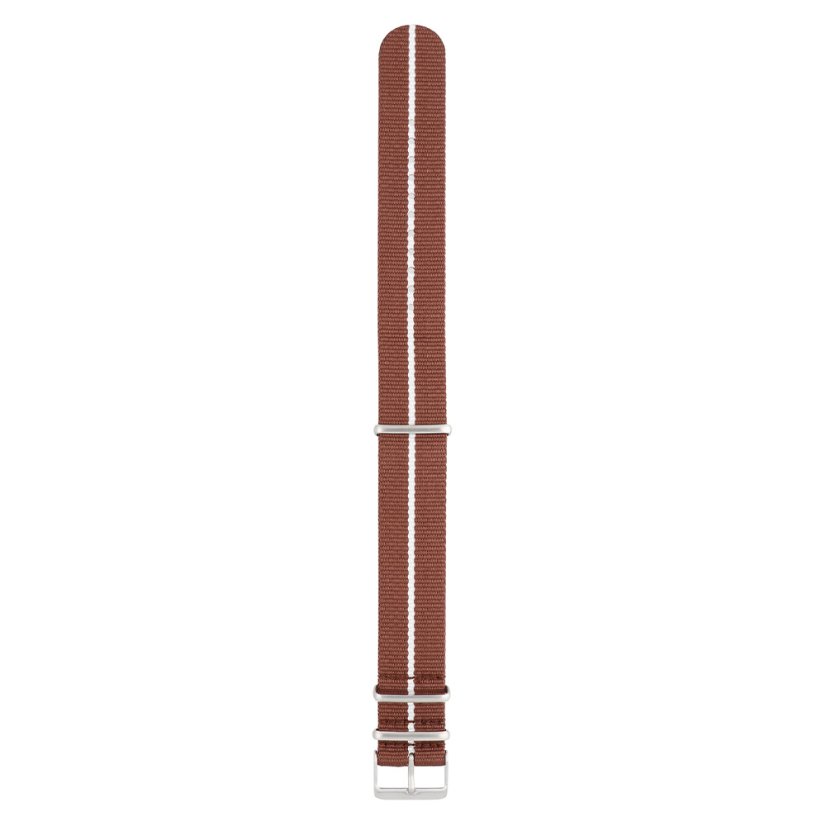 Textilní řemínek na hodinky PRIM Tritium RD.13238 (22 mm) - hnědý/bílý - RD.13238.2220.5000.L1