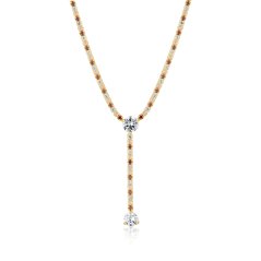 Pozlátený strieborný náhrdelník so zirkónmi JVD SVLN0961SH2GH18