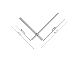 Strieborné rovné hliníkové ručičky na hodiny 145 mm | 113 mm