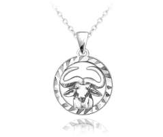 Stříbrný náhrdelník MINET Zodiac znamení BÝK JMAS9405SN45