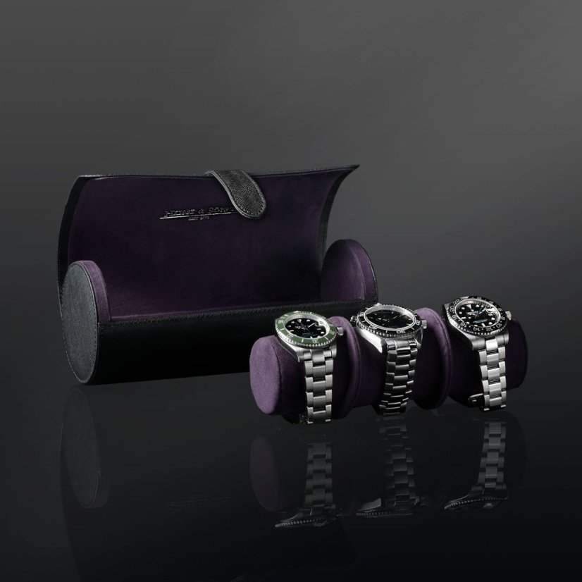 Puzdro na hodinky HEISSE & SÖHNE 70019-148 Rondo 3 Black/Violet