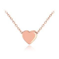 MINET Rose gold strieborný náhrdelník LOVE so srdiečkom