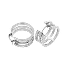 Nerezové náušnice 70034 - stříbrné barvy - SER.70034.A.70.ZI