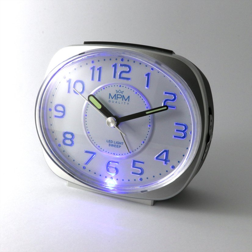 Budík s tichým chodem a led podsvětlením MPM C01.4055.70