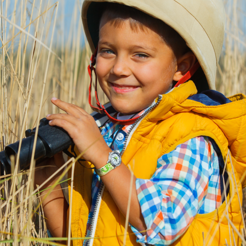 CLOCKKODIEL Svietiace béžové chlapčenské detské hodinky DINOSAURI