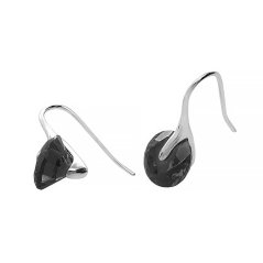 Nerezové náušnice 6484 - striebornočiernej farby - SER.6484.. 8mm
