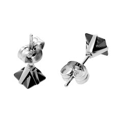 Nerezové náušnice 5634-5 - stříbrnočerné barvy - SER.5634..5mm